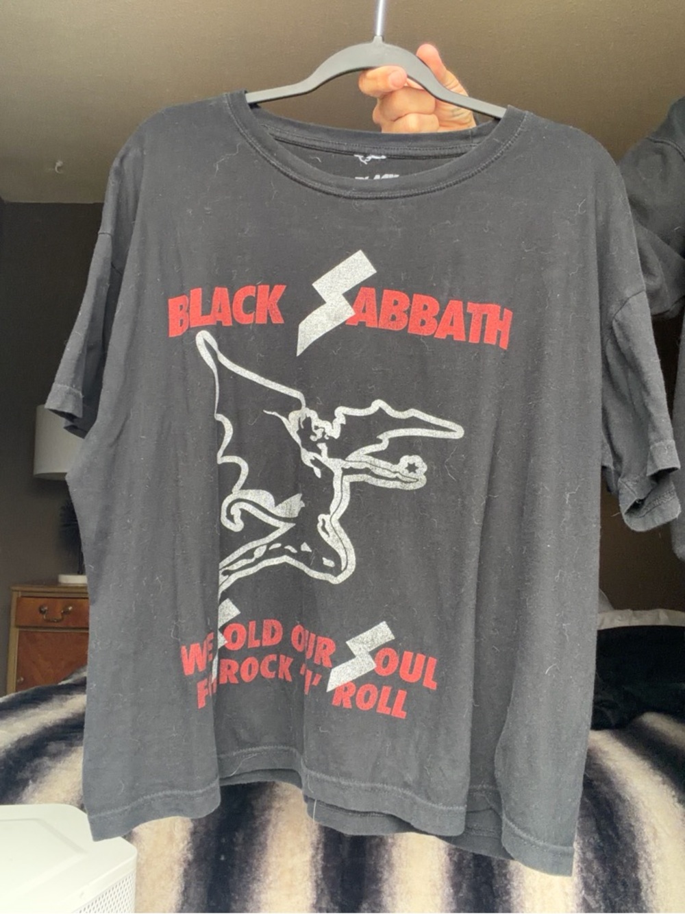 Black Sabbath Graphic Band Tee - Black with Red & White Print